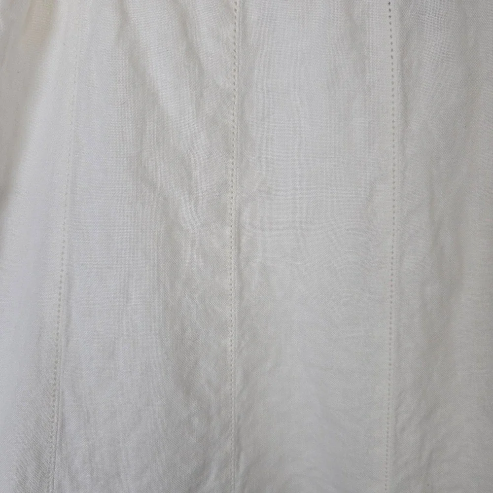 Talbots White 100% Linen Heavy Midi Skirt Size 18W Petite Seamed A-Line Skirt - Picture 4 of 6